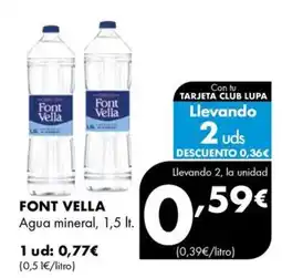 Supermercados Lupa Font Vella Agua mineral oferta