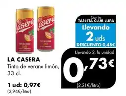 Supermercados Lupa La Casera tinto de verano limón oferta