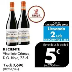 Supermercados Lupa Reciente Vino tinto Crianza oferta