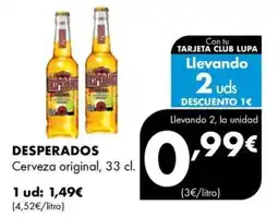 Supermercados Lupa Desperados cerveza original oferta