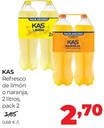 Kas refresco de limón o naranja