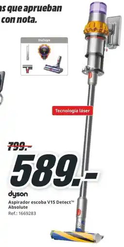 MediaMarkt dyson aspirador escoba v15 detect absolute oferta