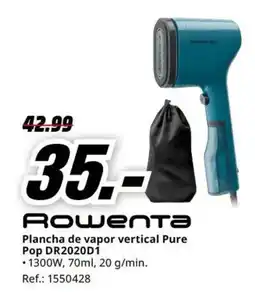 MediaMarkt Rowenta plancha de vapor vertical pure pop dr2020d1 oferta