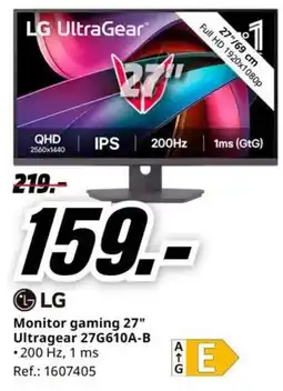 MediaMarkt lg monitor gaming 27" ultragear 27g610a-b oferta