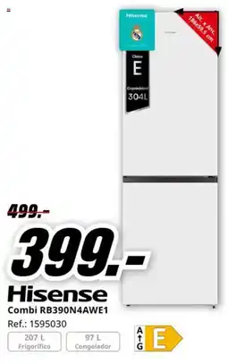 MediaMarkt Hisense combi rb390n4awe1 oferta