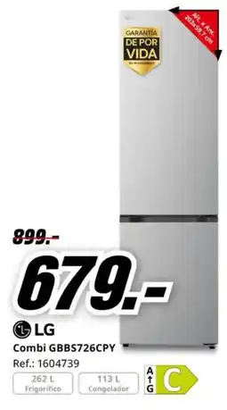 MediaMarkt LG combi GBBS726CPY oferta