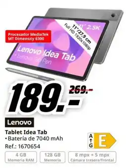 MediaMarkt Lenovo Idea Tab oferta