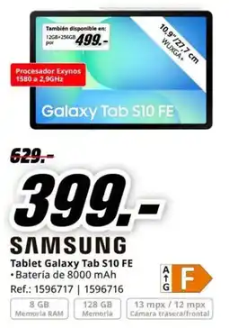MediaMarkt samsung galaxy tab s10 fe oferta