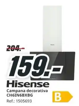 MediaMarkt Hisense campana decorativa ch6in6bxbg oferta