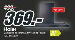 MediaMarkt Haier campana decorativa hats9cbs4bwifi oferta