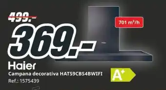 MediaMarkt Haier campana decorativa hats9cbs4bwifi oferta