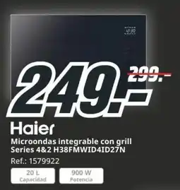 MediaMarkt Haier microondas integrable con grill series 4&2 h38fmwid4id27n oferta