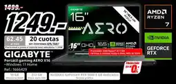 MediaMarkt Gigabyte portátil gaming aero x16 oferta