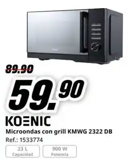 MediaMarkt Koenic microondas con grill kmwg 2322 db oferta