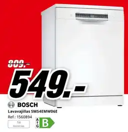 MediaMarkt Bosch lavavajillas sms4emw06e oferta