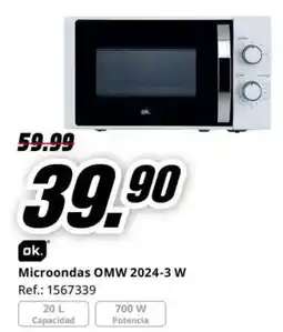 MediaMarkt ok. microondas omw 2024-3 w oferta