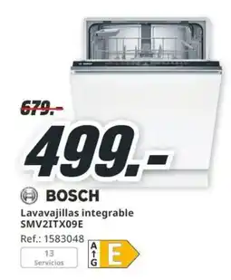 MediaMarkt Bosch lavavajillas integrable smv2itx09e oferta