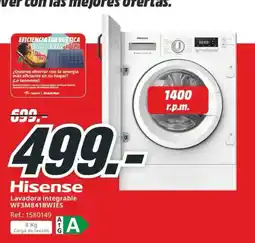 MediaMarkt Hisense lavadora integrable wf3m841bwies oferta