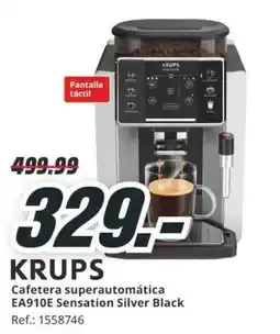 MediaMarkt Krups cafetera superautomática ea910e sensation silver black oferta