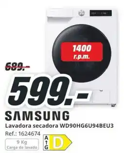 MediaMarkt samsung lavadora secadora wd90hg6u94beu3 oferta