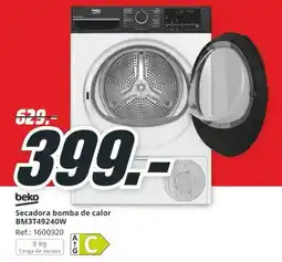 MediaMarkt beko secadora bomba de calor bm3t49240w oferta