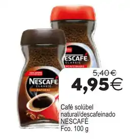 Plenus Supermercados Nescafe classic cafe solubles natural/descafeinado oferta