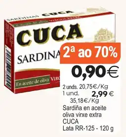 Plenus Supermercados Cuca sardina en aceite oliva virxe extra oferta