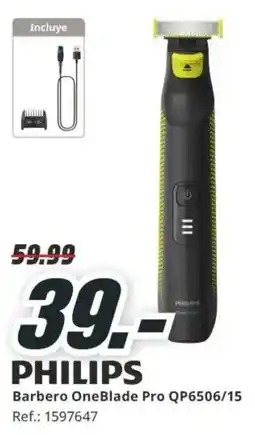 MediaMarkt philips barbero oneblade pro qp6506/15 oferta