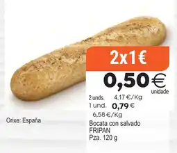 Plenus Supermercados Fripa bocata con salvado oferta