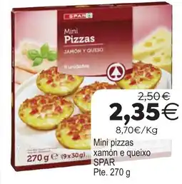 Plenus Supermercados SPAR mini pizzas xamón e queixo oferta