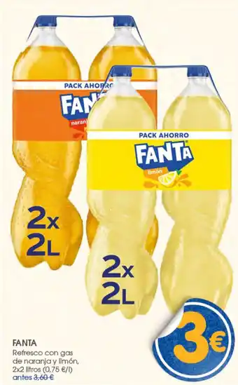 Fanta refresco con gas de naranja y limón