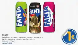 Supermercados Plaza Fanta refresco de cereza roja exotic de frutas y frambuesa sin azúcar oferta