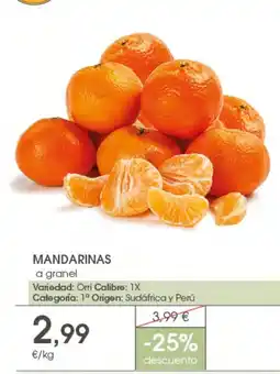 Supermercados Plaza mandarinas a granel oferta