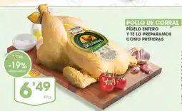 Supermercados Plaza Coren pollo de corral oferta