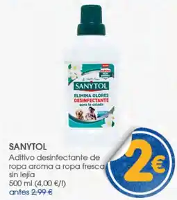 Supermercados Plaza Sanytol aditivo desinfectante de ropa aroma a ropa fresca sin lejía oferta