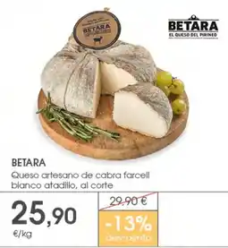 Supermercados Plaza Betara queso artesano de cabra farcell blanco atadillo al corte oferta
