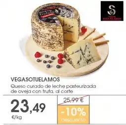 Supermercados Plaza Vegasotuelamos queso curado de leche pasteurizada de oveja con trufa al corte oferta