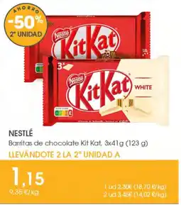 Supermercados Plaza Nestlé barritas de chocolate kit kat oferta