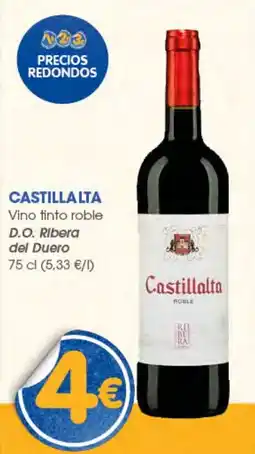 Supermercados Plaza Castillalta vino tinto roble oferta