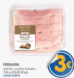 Supermercados Plaza Ferrarini jamón cocido trufado oferta