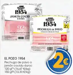 Supermercados Plaza El pozo 1954 pechuga de pavo o jamón cocido duroc oferta