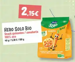 Supermercados Plaza Hero solo bio snack guisantes zanahoria oferta