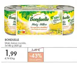 Supermercados Plaza Bonduelle maíz dulce cocido oferta