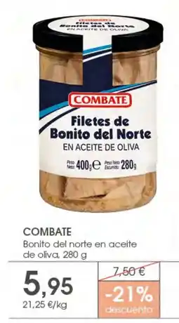 Supermercados Plaza Combate filetes de bonito del norte en aceite de oliva oferta
