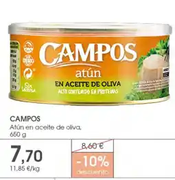 Supermercados Plaza Campos atún en aceite de oliva oferta