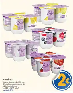 Supermercados Plaza Vitalínea Yogur desnatado 0% m.g. oferta