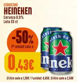 Supermercados Plaza Heineken cerveza 0,0% oferta