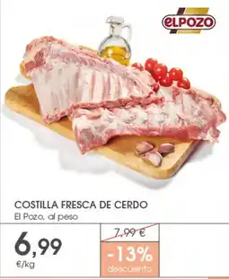 Supermercados Plaza El Pozo costilla fresca de cerdo oferta