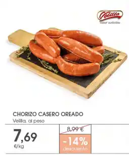 Supermercados Plaza Velilla chorizo casero oreado oferta