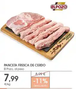Supermercados Plaza elpozo panceta fresca de cerdo oferta